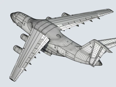 Xian Y20 Large Military Transport Aircraft 3D Model