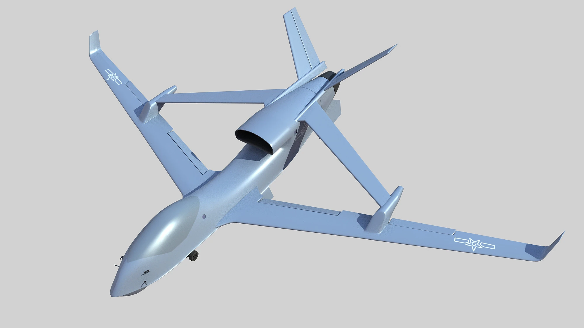 Chengdu Xianglong WZ7 UAV 3D Model .c4d .max .obj .3ds .fbx .stl .blend 