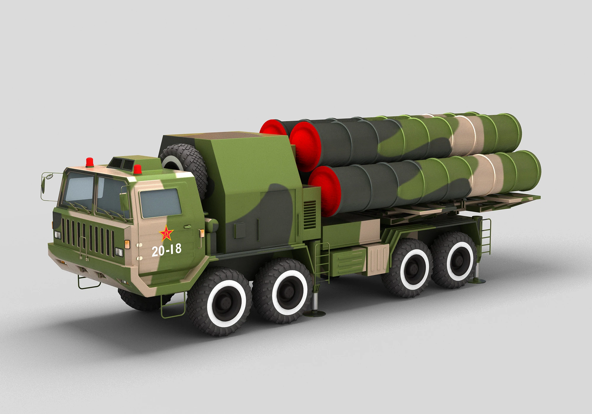 China HQ-9 Anti-aircraft Missiles System 3D Model .c4d .max .obj .3ds .fbx .stl .blend 