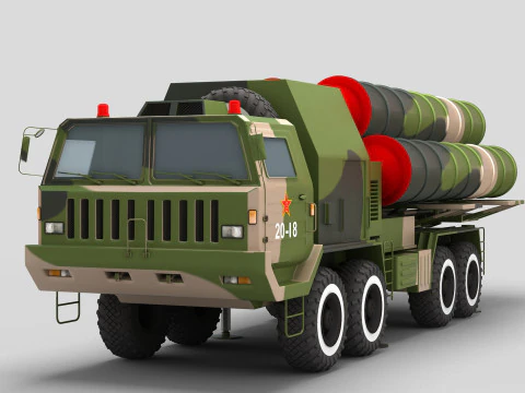 China HQ-9 Anti-aircraft Missiles System 3D Model