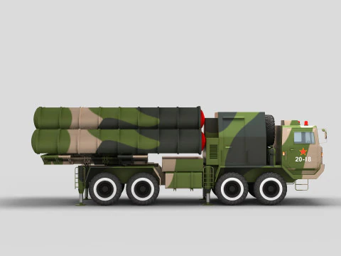 China HQ-9 Anti-aircraft Missiles System 3D Model