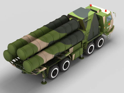 China HQ-9 Anti-aircraft Missiles System 3D Model