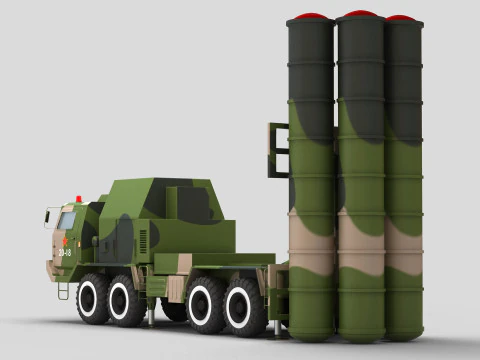 China HQ-9 Anti-aircraft Missiles System 3D Model