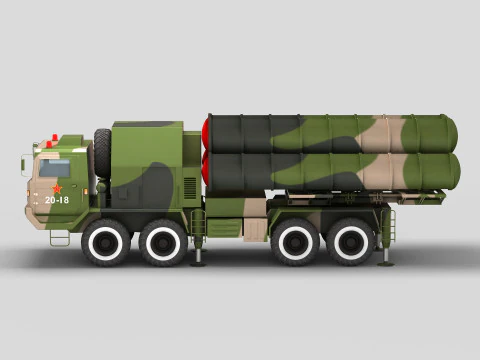 China HQ-9 Anti-aircraft Missiles System 3D Model