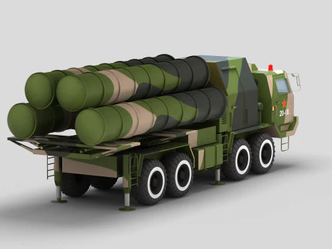 China HQ-9 Anti-aircraft Missiles System 3D Model