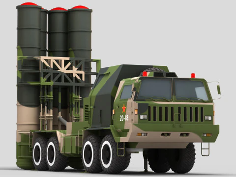 China HQ-9 Anti-aircraft Missiles System 3D Model