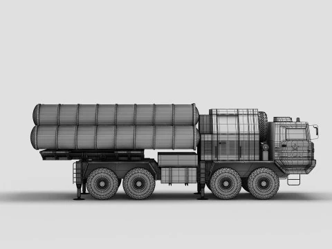 China HQ-9 Anti-aircraft Missiles System 3D Model