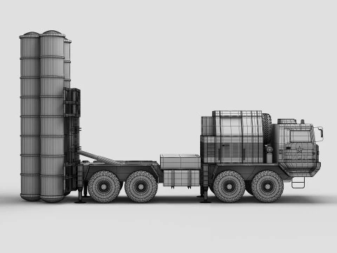 China HQ-9 Anti-aircraft Missiles System 3D Model