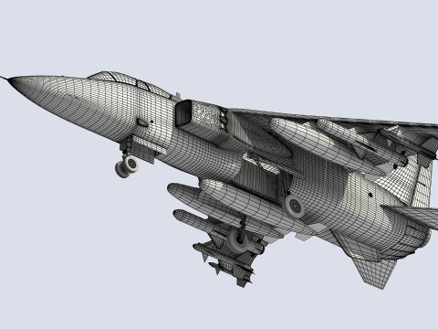 Chiński myśliwiec bombardujący JH-7 Model 3D