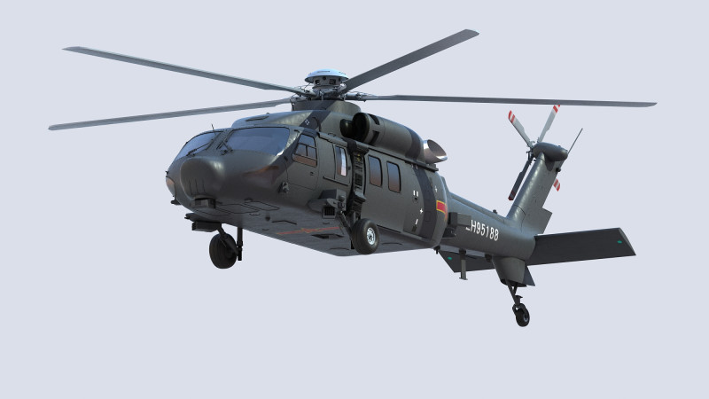 ハルビン Z-20 3Dモデル .c4d .max .obj .3ds .fbx .stl .blend 