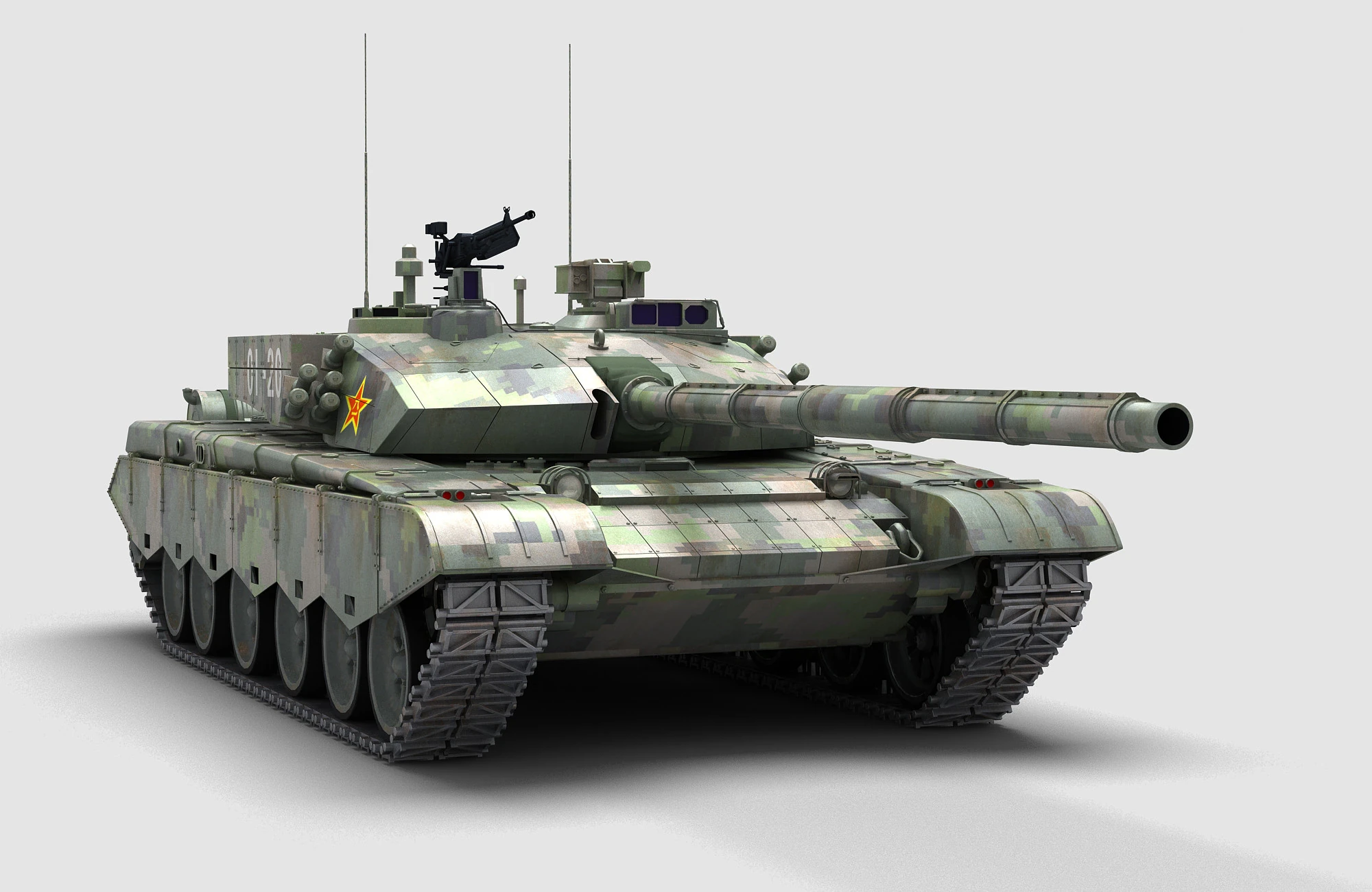 Chinese Type 99 Tank 3D Model .c4d .max .obj .3ds .fbx .stl .blend