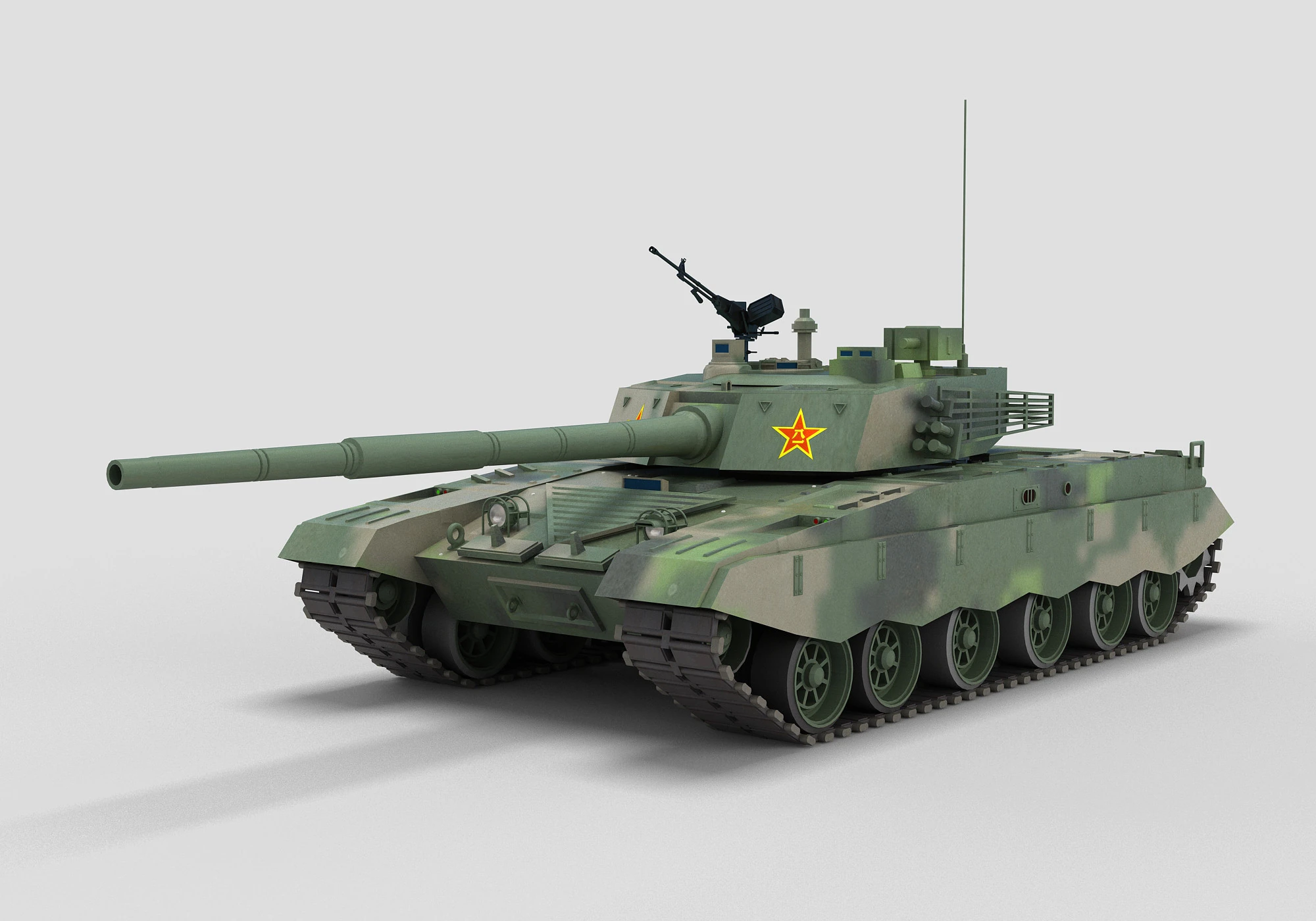 Chinese Type 98 Tank 3D Model .c4d .max .obj .3ds .fbx .stl .blend