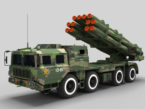 Китайская ракетная система залпового огня PHL03 3D Модель