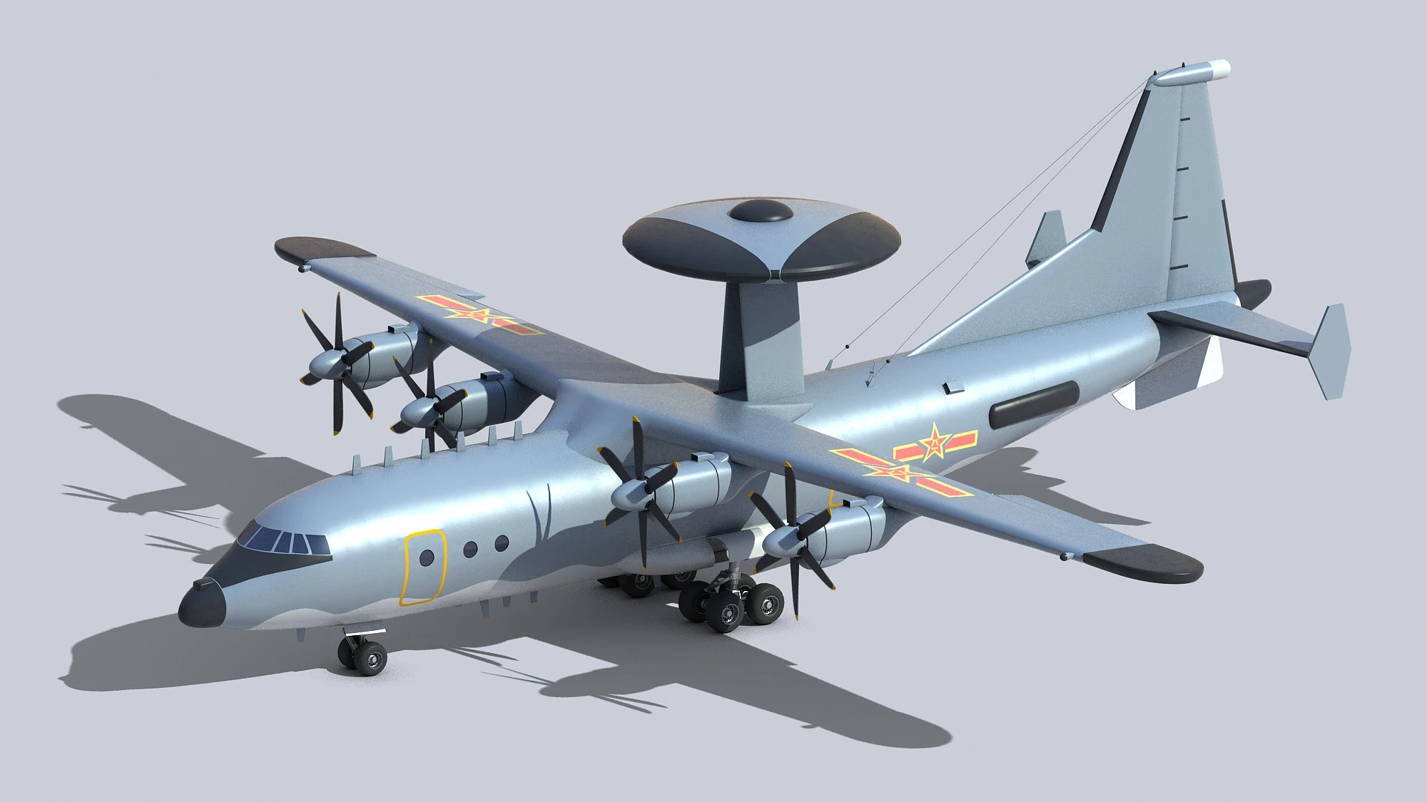 AWACS KJ-500 chino Modelo 3D .c4d .max .obj .3ds .fbx .stl .blend 