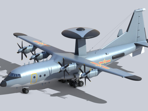 AWACS cinese KJ-500 Modello 3D