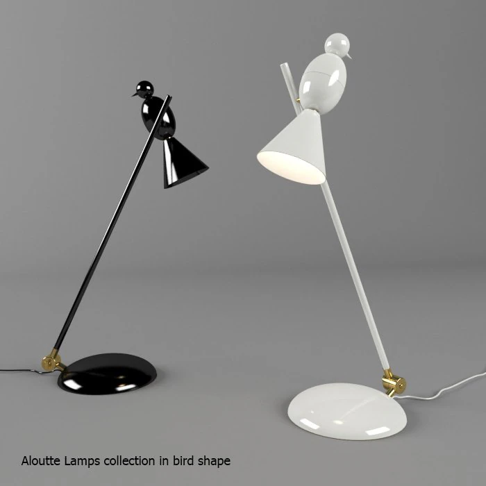 aloutte lamps collection in bird shape 3D Model .c4d .max .obj .3ds .fbx .stl .blend 