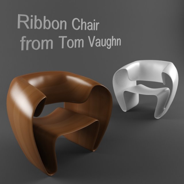 ribbon chair from tom vaughn 3D Model .c4d .max .obj .3ds .fbx .stl .blend 