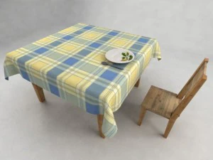 Holztisch und Stuhl 3D Modell