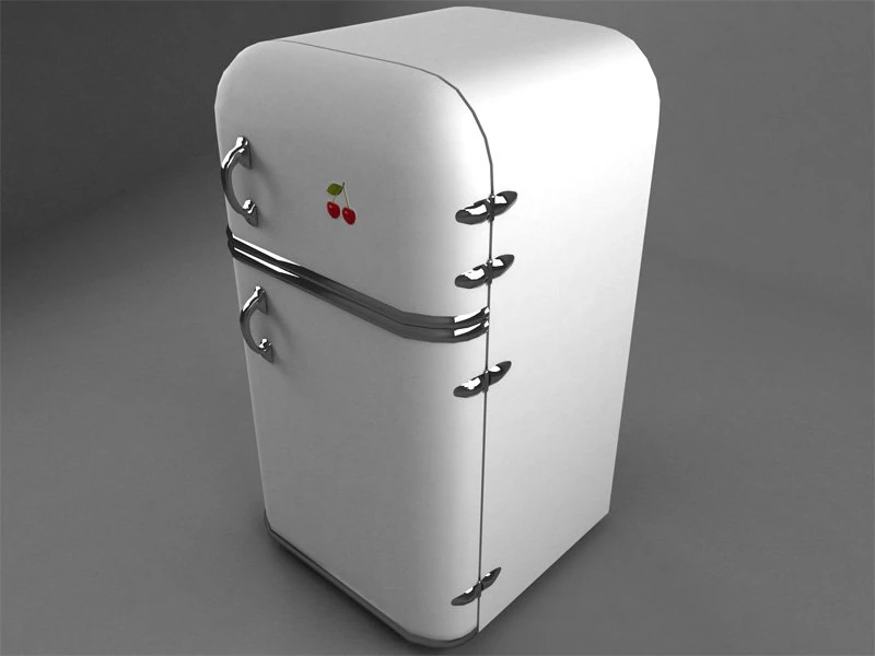 old refrigerator 3D Model .c4d .max .obj .3ds .fbx .stl .blend 
