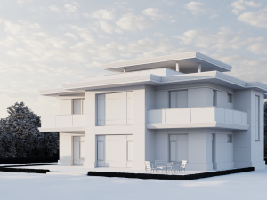 House Exterior Scene 3D Модель