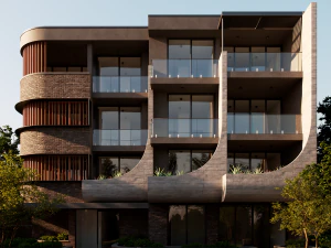 Sc&egrave;ne ext&eacute;rieure d'un b&acirc;timent r&eacute;sidentiel Modèle 3D