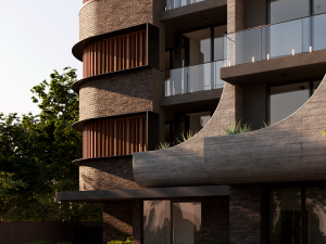 Residential Building Exterior Scene 3D Model