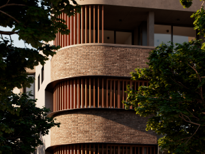Residential Building Exterior Scene 3D Model