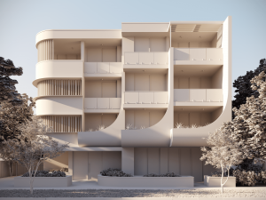 Residential Building Exterior Scene 3D Model