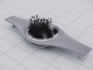 Modern Outdoor Bench 3D Model