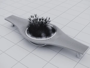Modern Outdoor Bench 3D Model