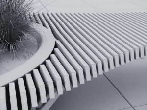Modern Outdoor Bench 3D Model