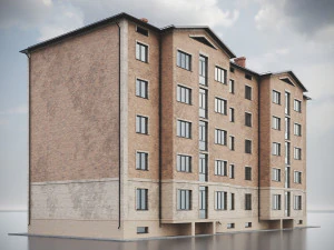 ईंट आवासीय भवन 011 3D मॉडल