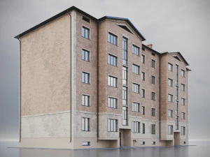 ईंट आवासीय भवन 011 3D मॉडल