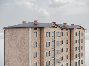 Brick Residential Building 011 Modelo 3D