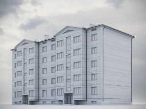 ईंट आवासीय भवन 011 3D मॉडल