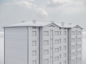 ईंट आवासीय भवन 011 3D मॉडल