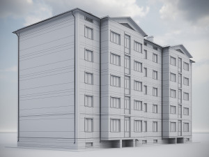 Brick Residential Building 011 Modelo 3D