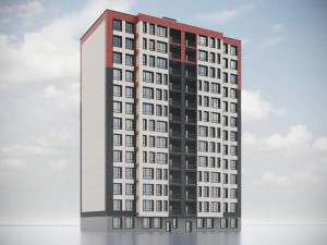 Modern Residential Building 018 3D Model