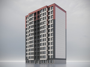 Modern Residential Building 018 3D Model
