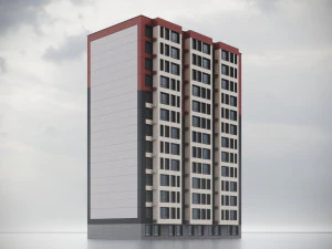 Modern Residential Building 018 3D Model