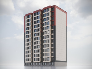 Modern Residential Building 018 3D Model