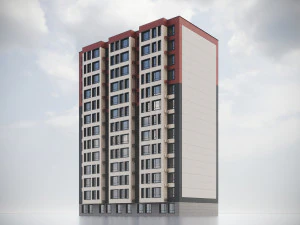 Modern Residential Building 018 3D Model