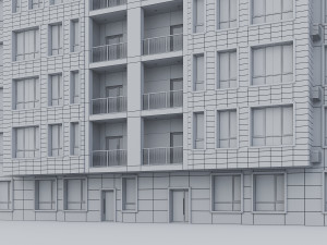 Modern Residential Building 018 3D Model