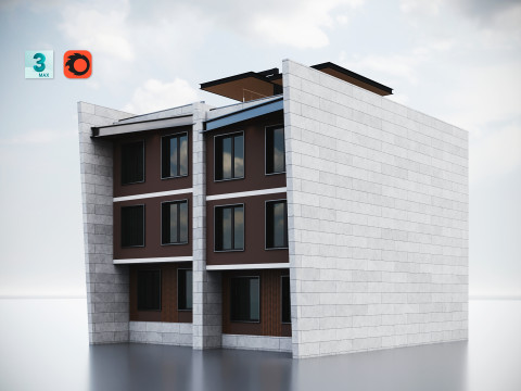 Modern Residential Building 017 3D Model