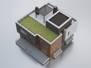 Modern Residential Building 015 3D Model