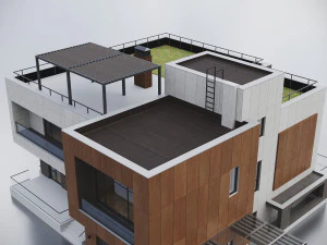 Modern Residential Building 014 3D Model