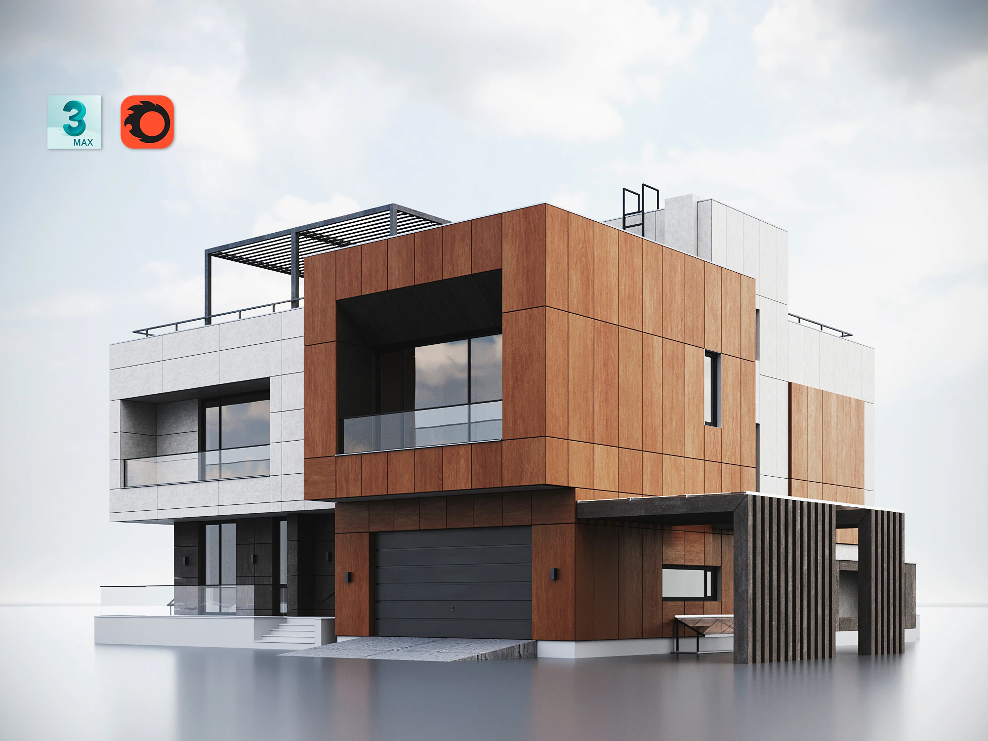 Modern Residential Building 014 3D Model .c4d .max .obj .3ds .fbx .stl .blend 