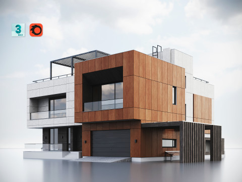 Modern Residential Building 014 3D Model