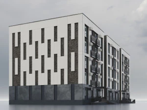 Modern Residential Building 013 3D Model