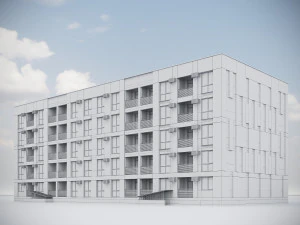 Modern Residential Building 013 3D Model